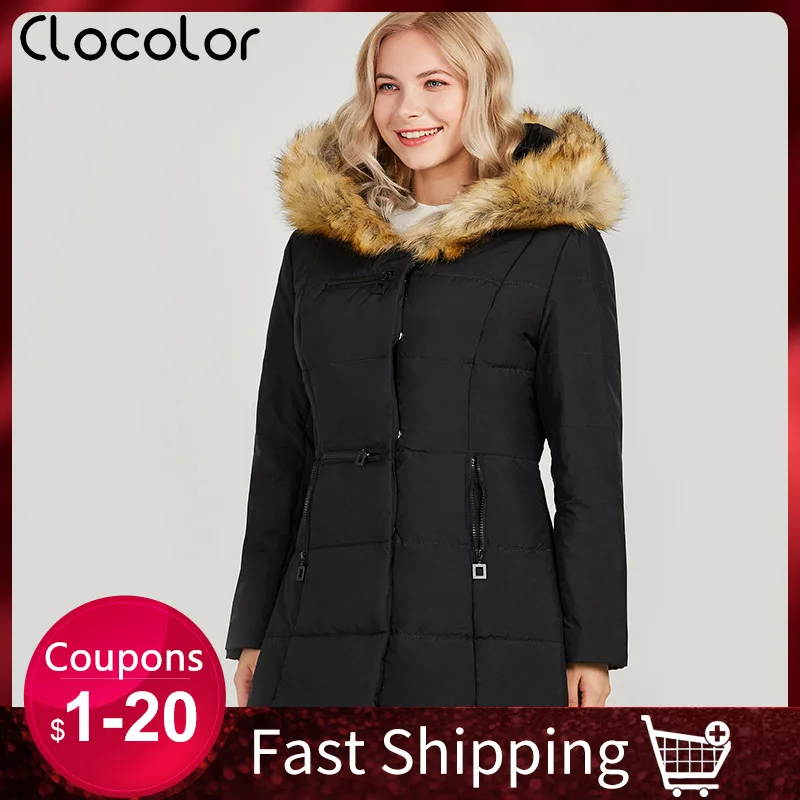 Зимнее пальто женская стеганая куртка теплый капюшон искусственный мех