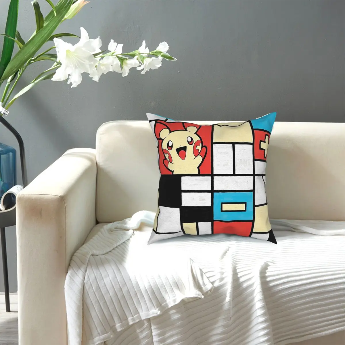 

Mondrian Abstract Art Composition With Positives And Negatives Square Pillow Case Polyester Cushions Creative Cushion Covers