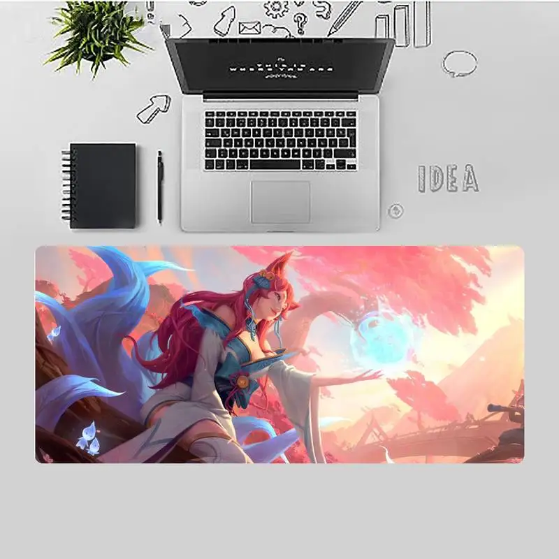 

Ahri lol sexy Anime gamer play mats Mousepad Desk Table Game Office Work gaming Large Mouse pad Mats Non-slip Laptop Cushion