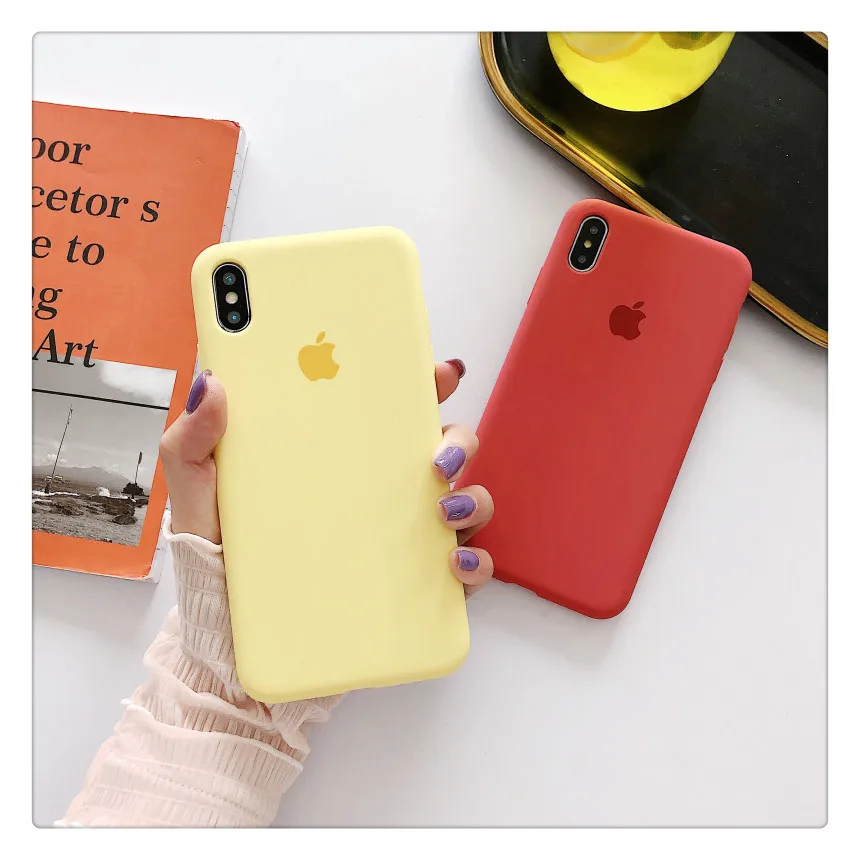 Жидкий силиконовый чехол для телефона iPhone 6S 7 8Plus X XR XS Max i11 Pro max мягкий карамельный
