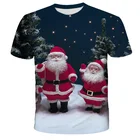 Рождественская футболка с 3d-рисунком, детская одежда для мальчиков и девочек, классные летние топы, футболки с коротким рукавом, 2021, От 4 до 14 лет