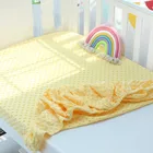 Детская кроватка Minkly в горошек, натяжная простыня, хлопковое утолщенное бархатное покрывало, простыня на осень и зиму для новорожденного детского сада