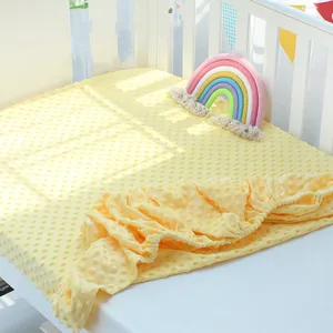 Детская кроватка Minkly в горошек, натяжная простыня, хлопковое утолщенное бархатное покрывало, простыня на осень и зиму для новорожденного детского сада