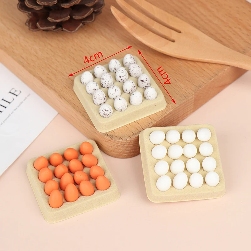 

1Set 1:12 Dollhouse Miniature Eggs Kitchen Food Model (Tray+16Pcs Eggs) Kitchen Decor