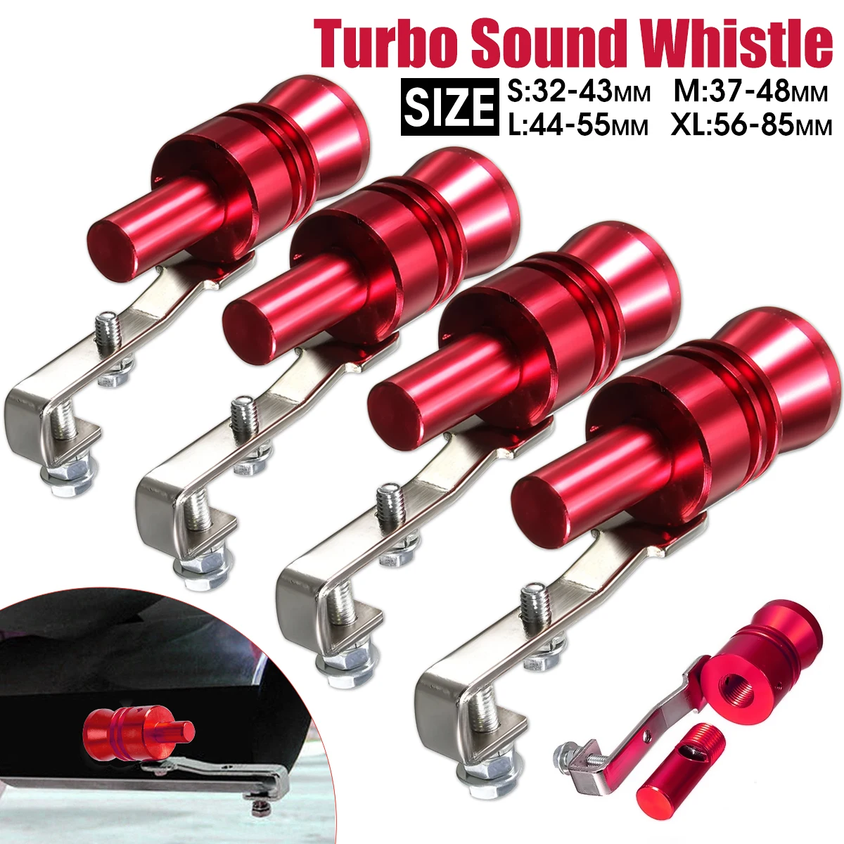 Универсальная красная выхлопная труба для мотоцикла и автомобиля звуковой