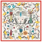 Женский саржевый шелковый шарф POBING с буквенным принтом, размер 60 х60 см