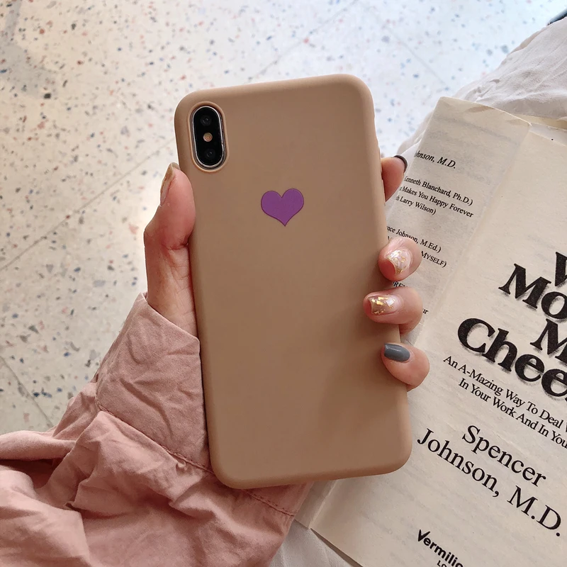 t Чехол для телефона LOVECOM для iPhone 11 Pro Max XR XS Max 6 6s 7 8 Plus X винтажный милый мягкий чехол из ТПУ с гальваническим сердечком - Цвет: t