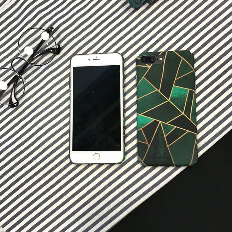 Простой геометрический узор скраб зеленый чехол для телефона iPhone 6 6s 7 8 Plus X Xs XR Max