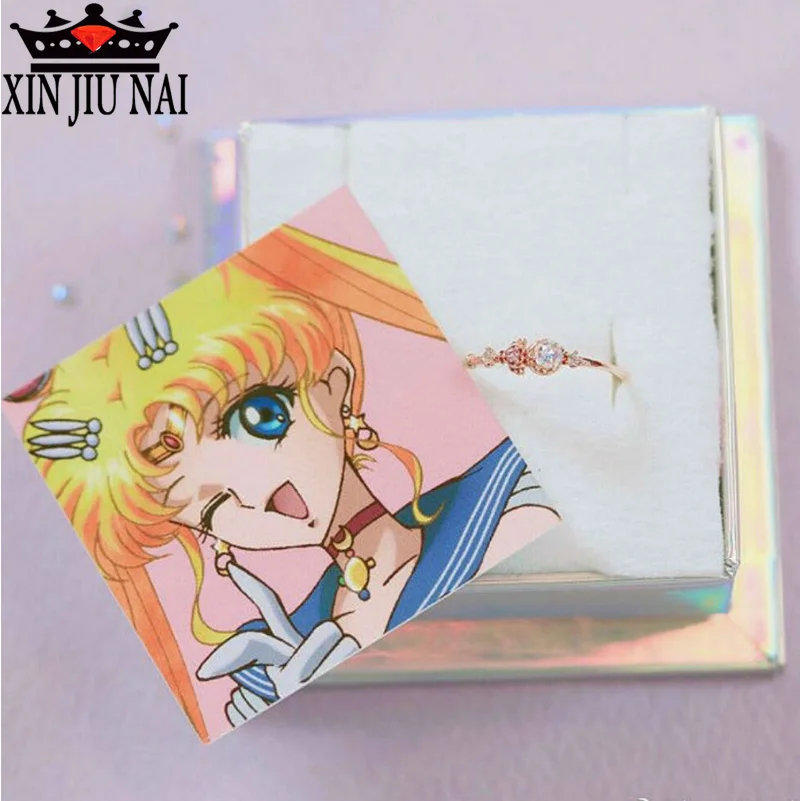 Кольцо usagi с цирконом женское милое и красивое ювелирное изделие мультяшным