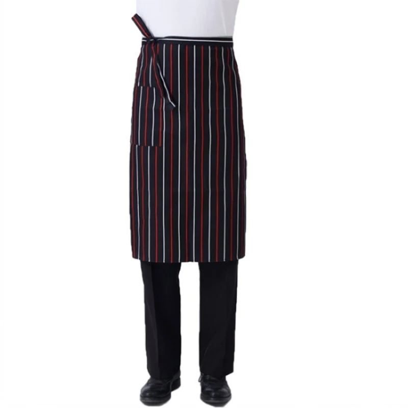 

Kitchen Cooking Striped Apron Half Body Male Adult women Apron Long Waist Apron Chefs Waiters Uniform Household Supplies