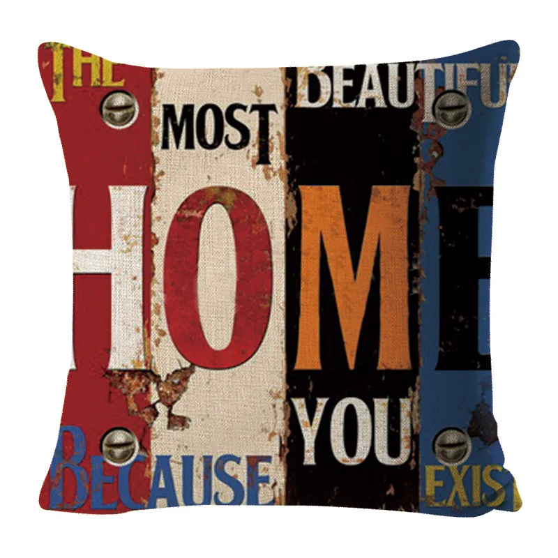 

2 Pcs Flax Cushion Cover 45x45cm home Pillow Cover Square shaped Pillow Case for living Room Bed Room Home Decor 081301-04