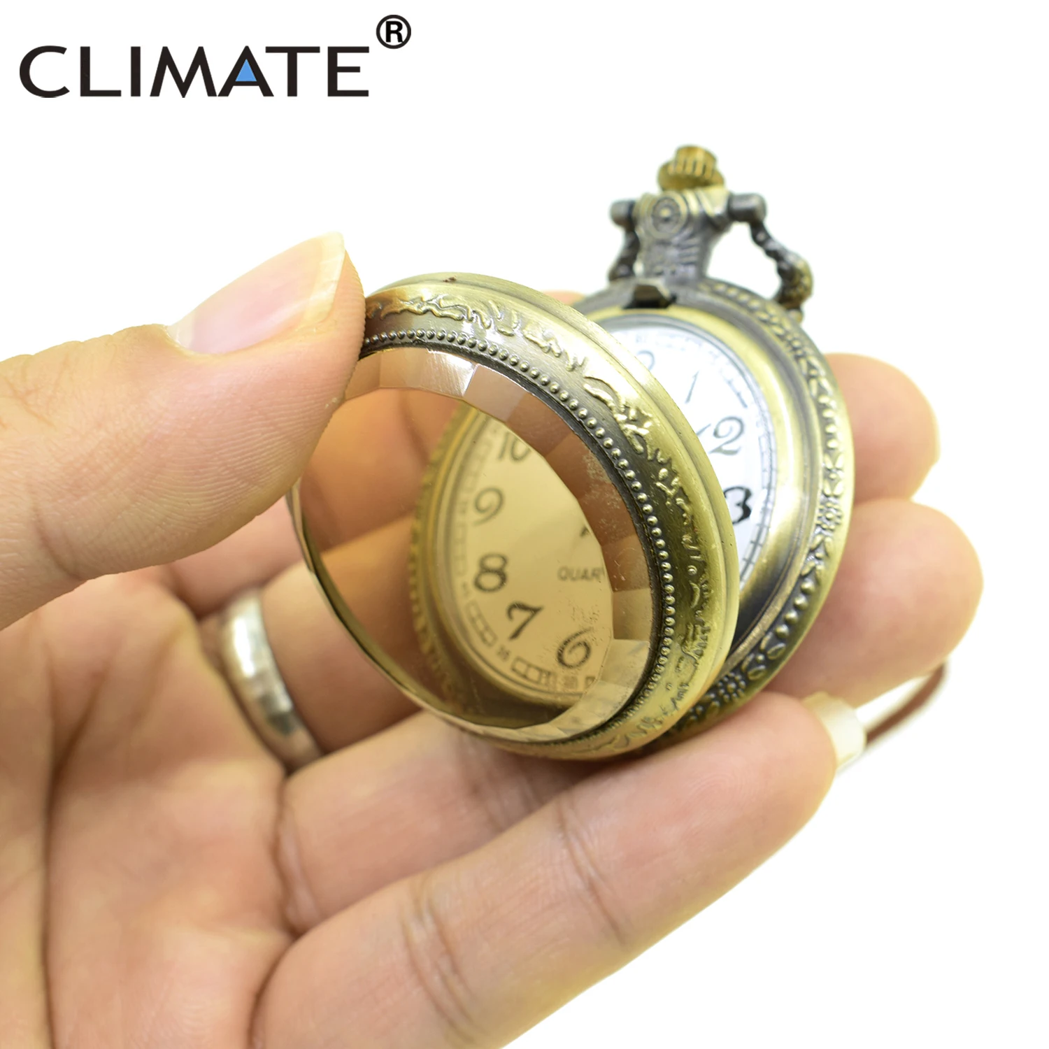 Vintage Cool Pocket Watch Men Retro Emboss Round Leather Chain Bronze Alloy Quartz Pocketwatch Dial Arabic Necklace | Наручные часы