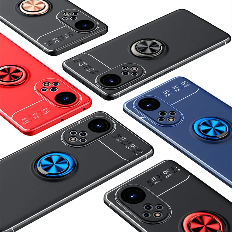 For Huawei Honor 50 Pro Case For Honor 50 Pro Cover Bumper Back TPU Soft Ring Magnetic Holder For Cover Honor 50 Pro Fundas 6.72