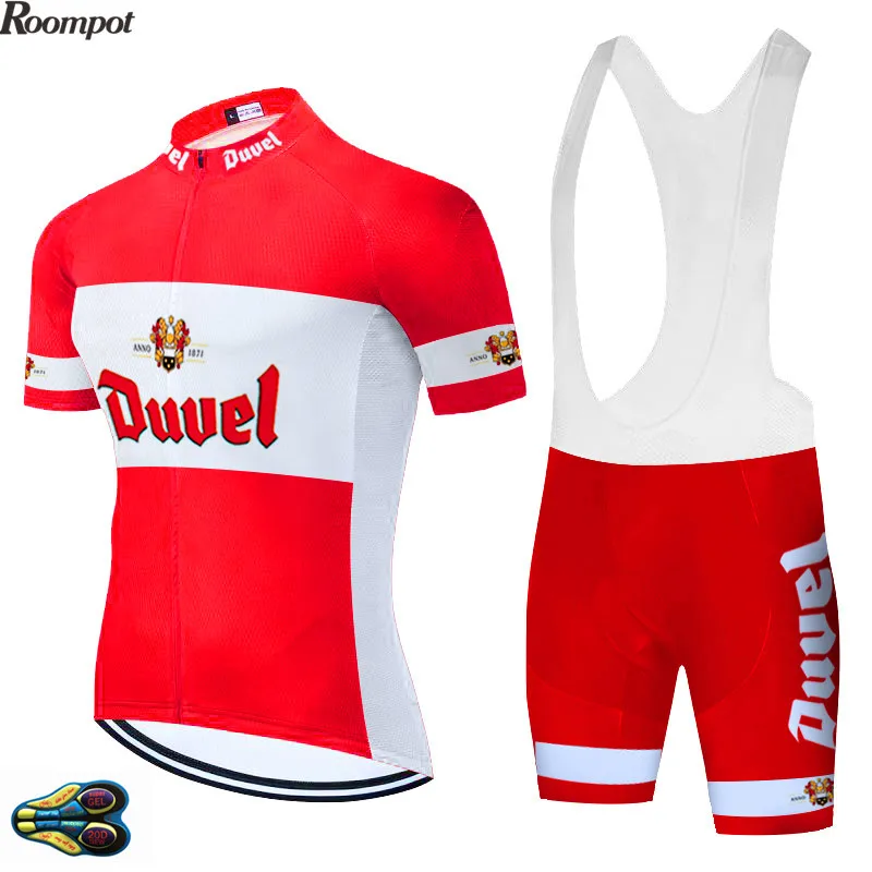 2020 команда Duvel Red PRO Велоспорт Джерси 20D гелевые велосипедные шорты Костюм MTB Ropa