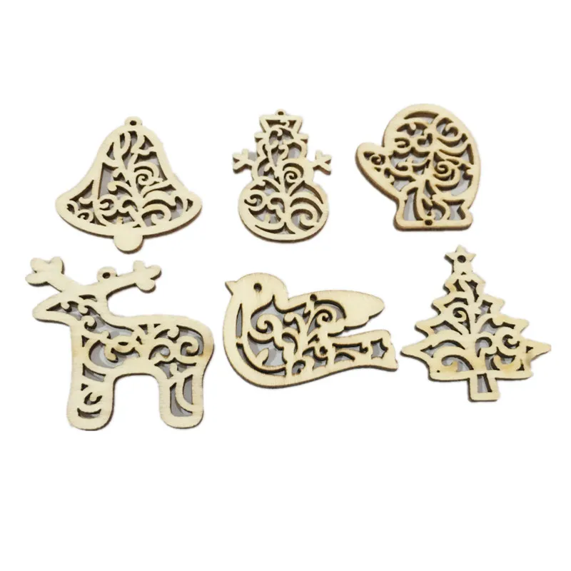 

10 шт. деревянный Рождественский орнамент, незаконченные деревянные двери, вырезы для рукоделия Рождественский Декор для дома орнамент
