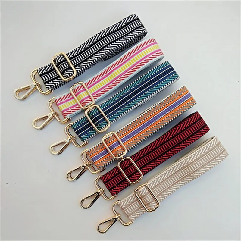 

Bag Handle Bag Strap For Women Adjustable DIY Shoulder Rainbow Handbag Accessories Cross Body Messenger Nylon Bag Straps Belt