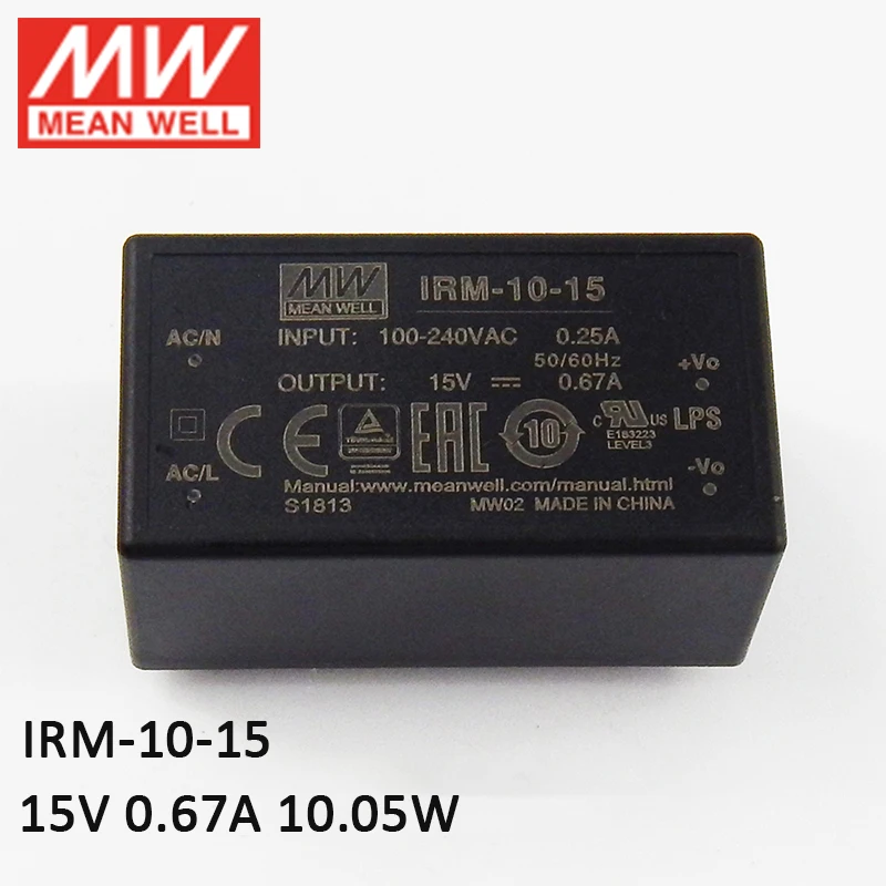 MEAN WELL IRM 10 15 Вт PCB mount собрать инкапсулированный силовой модуль 110 В/220 В переменного