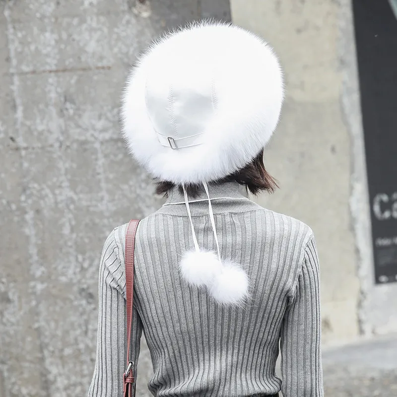 

2020 Winter Men's And Women's New Hat 100% Natural Real Fox Fur Hat Chinese National Style Hat Russia Hot Sale Fur Hat