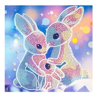 diy diamond drawing kit 5d rabbits family special shaped painting set for home living room easter religious decor canvas