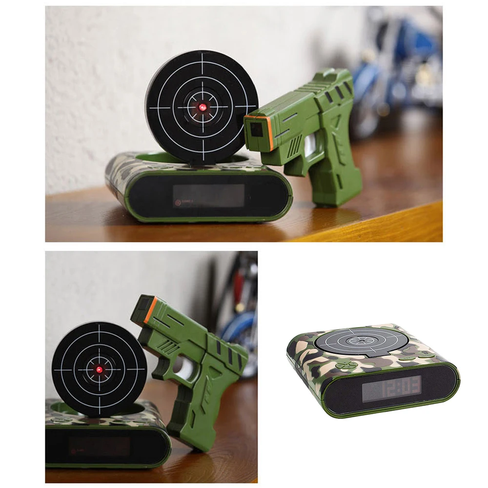 1Set Gun Alarm Clock / Shoot Oɼlock Lock Load Target Office Gadgets | Дом и сад