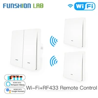 push button wifi smart light switch rf433 wall transmitter kit smart life tuya app remote control works with alexa google home
