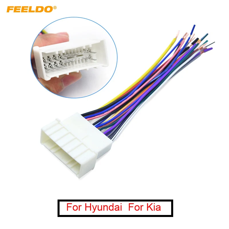 

FEELDO 1PC Car OEM Audio Stereo Wiring Harness Adapter For Hyundai/KIA(05~08)Install Aftermarket CD/DVD Stereo #FD1559