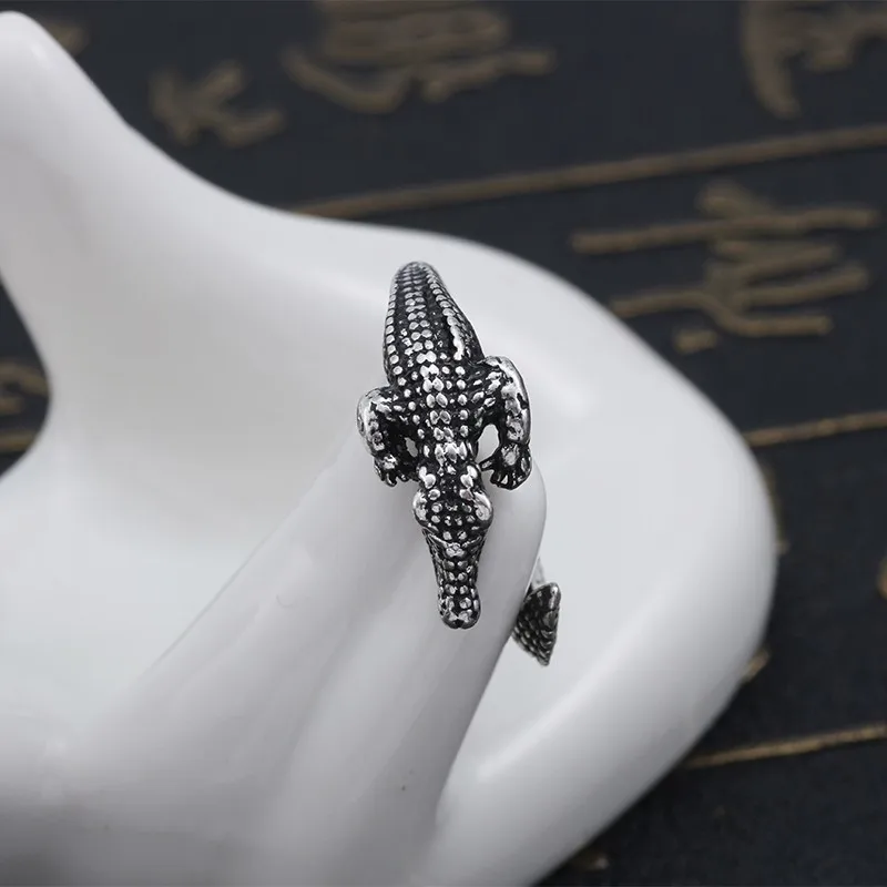 

Fashion New Retro Punk Animal Crocodile Alloy Ring Men's Opening Adjustable Birthday Jewelry Gifts Wholesale 2020