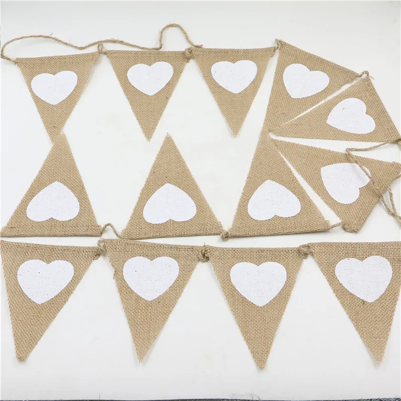 13 шт./компл. баннеры в форме сердца для льняной флажок девичника свадьбы