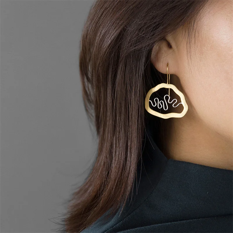 Женские серьги с подвеской в виде реки из серебра 925 пробы | Украшения и