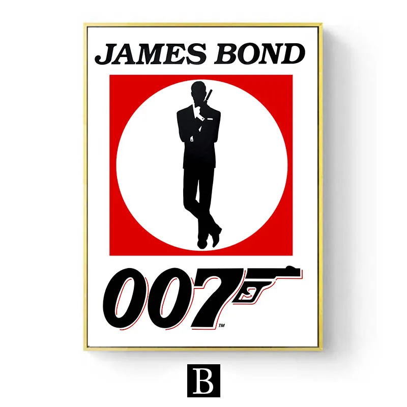 

Classic Movie Poster James Bond 007 Wall Art Canvas Painting British Legend Vintage Print Pictures for Bar Living Room Decor