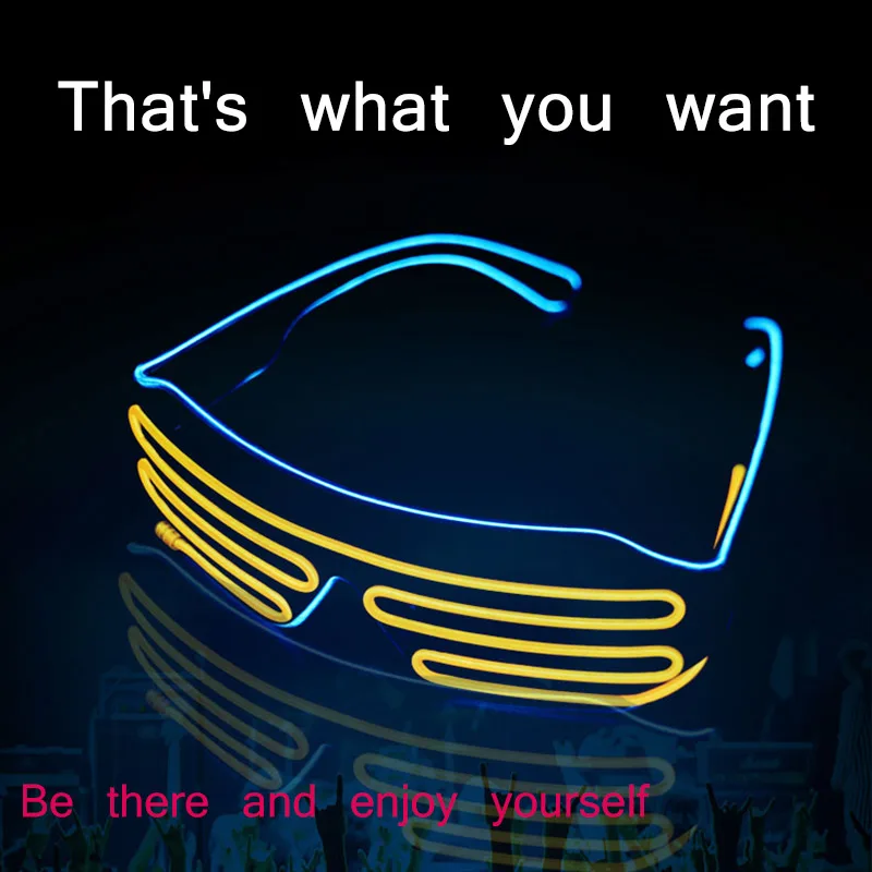 Светящиеся светодиодные очки EL Wire модный неоновый светодиодный холодный