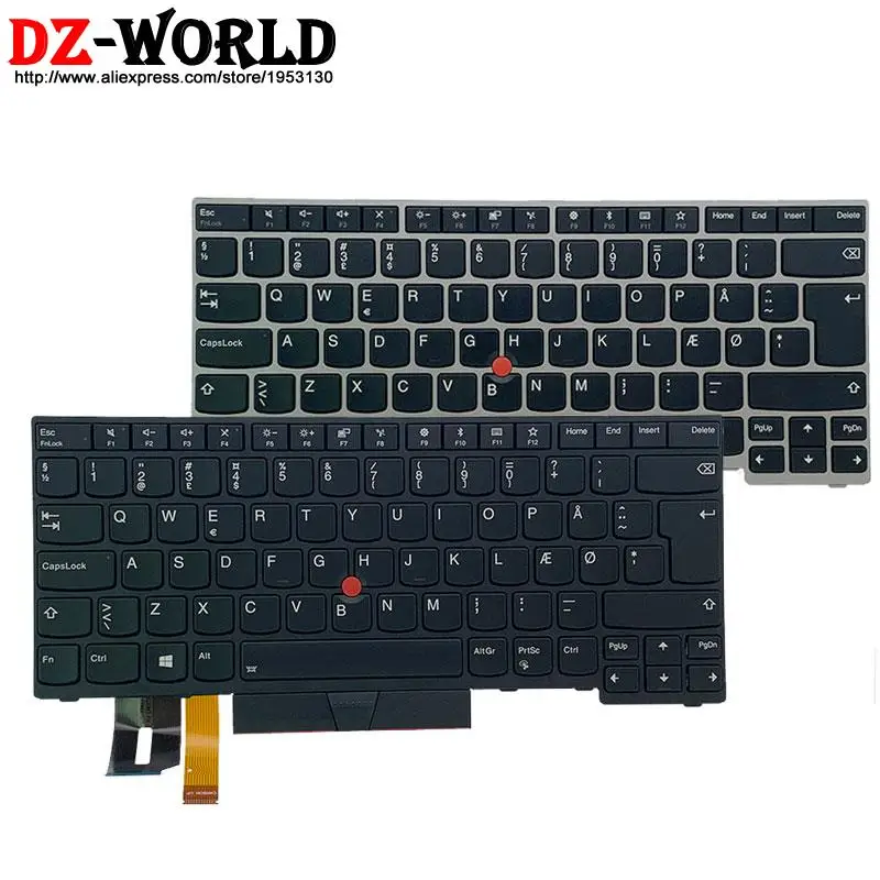 

New/Orig DK Danish Backlit Keyboard for Lenovo Thinkpad E480 T480S L480 T490 E490 T495 L380 L390 Yoga L490 P43s E485 E495 Laptop