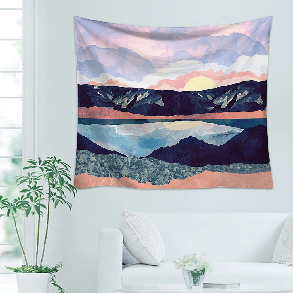 Ванная комната горный закат многоцелевой Настенный Современный гобелен с