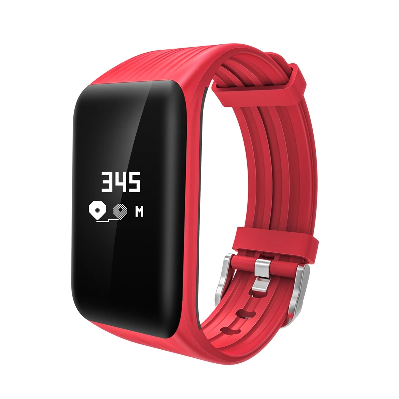 red Makibes HR2 Bluetooth 4,0 Для мужчин Для женщин умный Браслет Фитнес трекер непрерывной монитор сердечного ритма браслет - Цвет: red