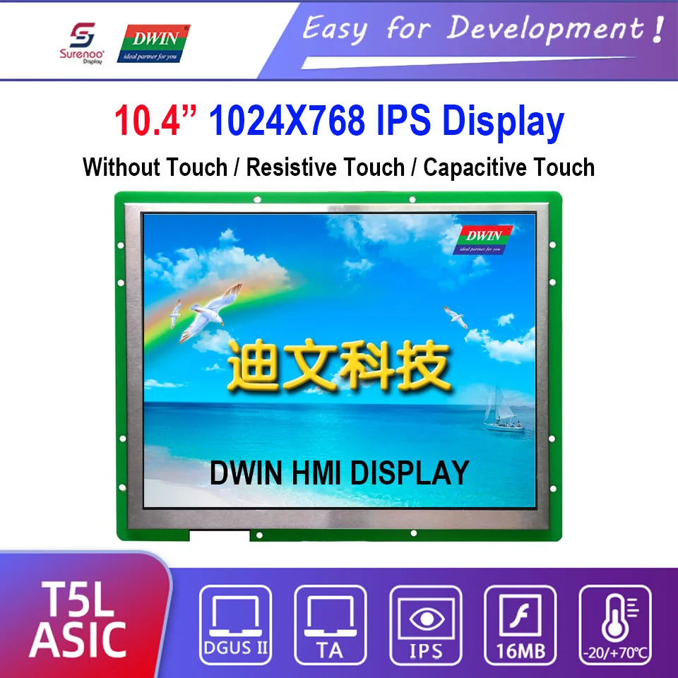 

Интеллектуальный дисплей Dwin T5L HMI, DMG10768C104_03W 10,4 "IPS 1024X768 ЖК-модуль экран резистивная емкостная сенсорная панель
