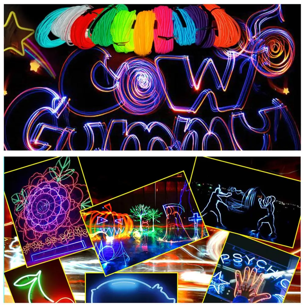 USB неоновый светодиодный светильник яркая светящаяся Электролюминесцентная