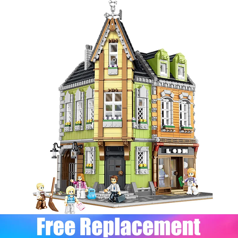 DHL City Street View серия угловой магазин модель MOC строительные блоки кирпичи Детские игрушки Подарки Рождественский подарок
