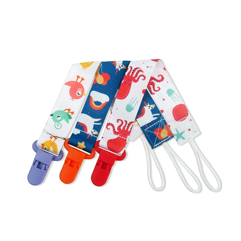 

3 Pcs/Set Baby Pacifier Clip Pacifier Chain Dummy Clip Nipple Holder for Baby Cartoon Print Child Pacifier Clips Soother Holder