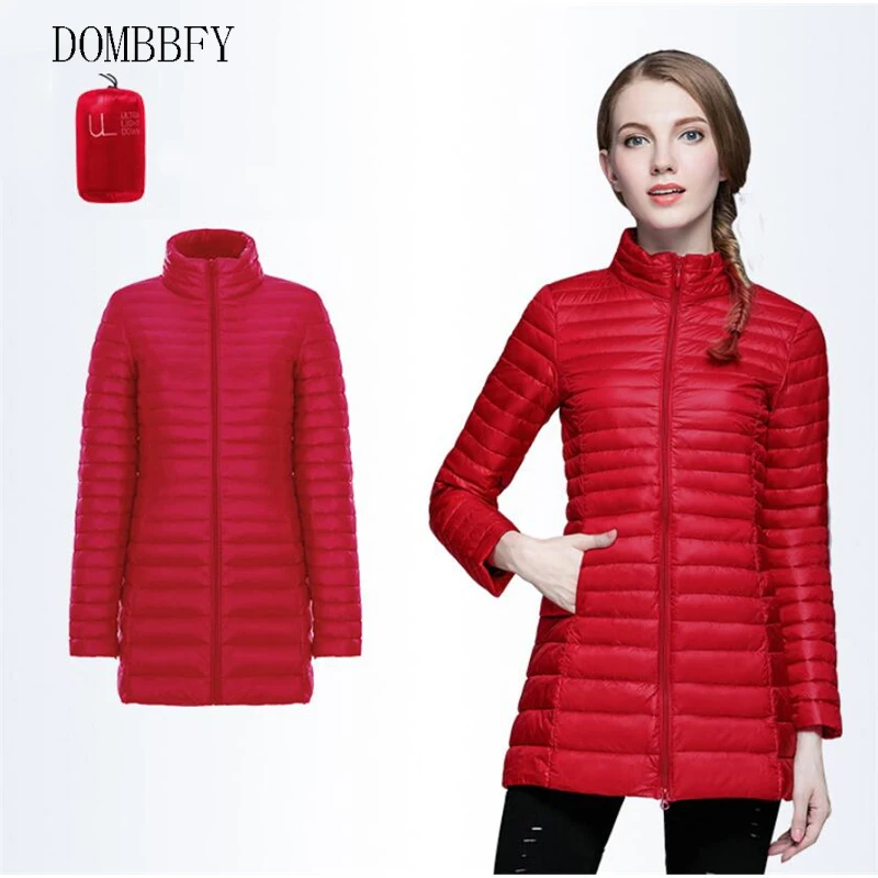 Женский теплый пуховик на утином пуху пальто осень и зиму Женская длинная