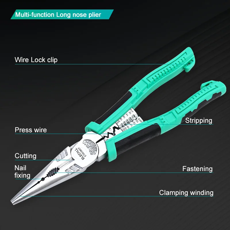 ELECALL плоскогубцы ET005605 " 8" диагональные плоскогубцы режущие щипцы плоскогубцы ручные инструменты для резки кабеля - Цвет: ET003807