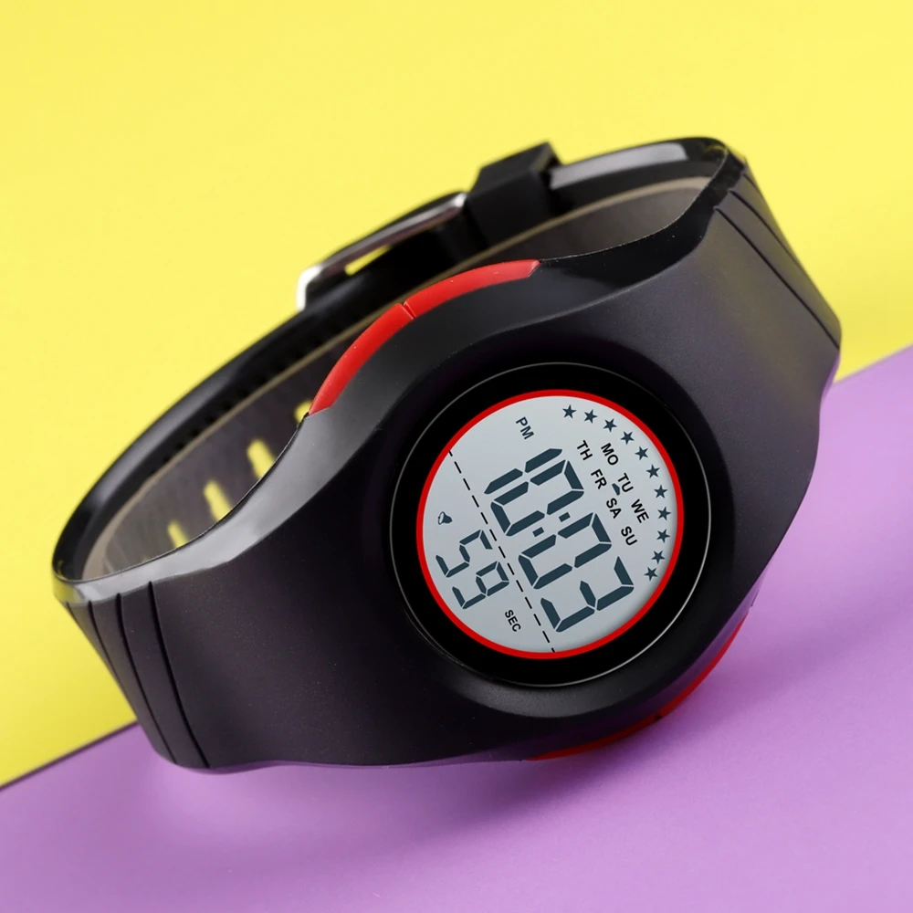 SKMEI Children Watch Boys Girls LED Digital Sports Watches Stop Luminous 5Bar Waterproof Kids Wristwatches Gift for kid | Наручные часы