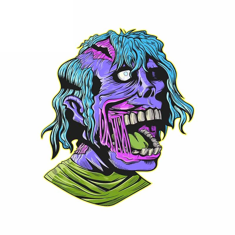 

13cm X 11cm for Fashion Happy Zombie Graffiti Car Sticker Vinyl Material Decal 3D Custom Printing Body for Car Graffiti Decor