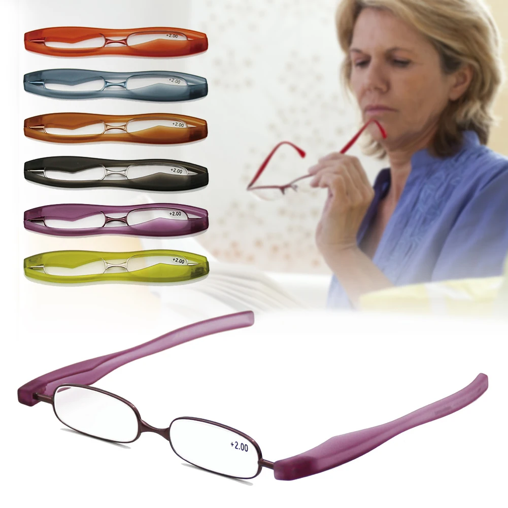 

Складные карманные очки для чтения с поворотом на 360 °, компактные легкие компактные антибликовые очки для чтения с зажимом для ручки A66