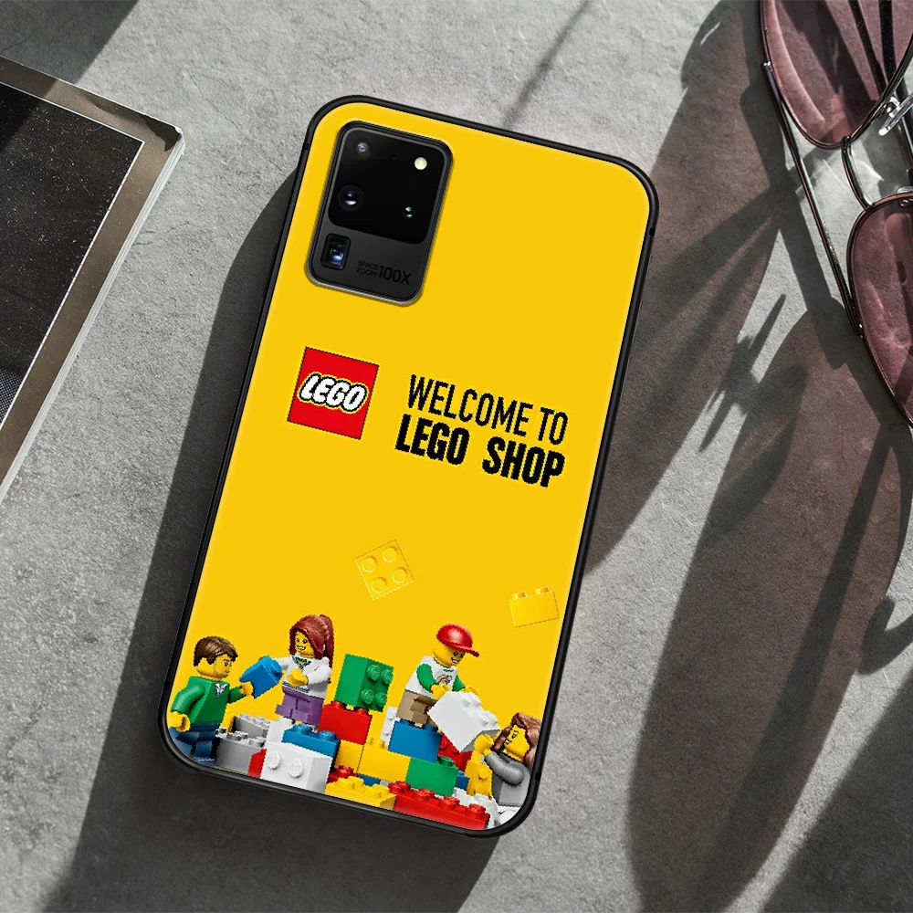 

LEGOs Phone Case Cover Hull For Samsung Galaxy S 7 8 9 10 e 20 FE edge uitra plus Note 9 10 20 black Shell Silicone Coque Tpu