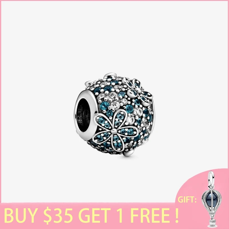 2020 Новое поступление S925 Стерлинговое серебро бусины зеленый паве ромашки цветы