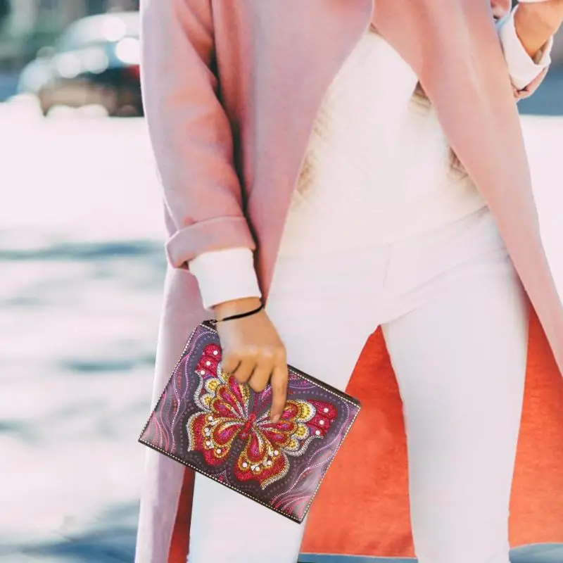 DIY Бабочка особой формы алмазной живописи браслет кошелек для женщин клатч сумка