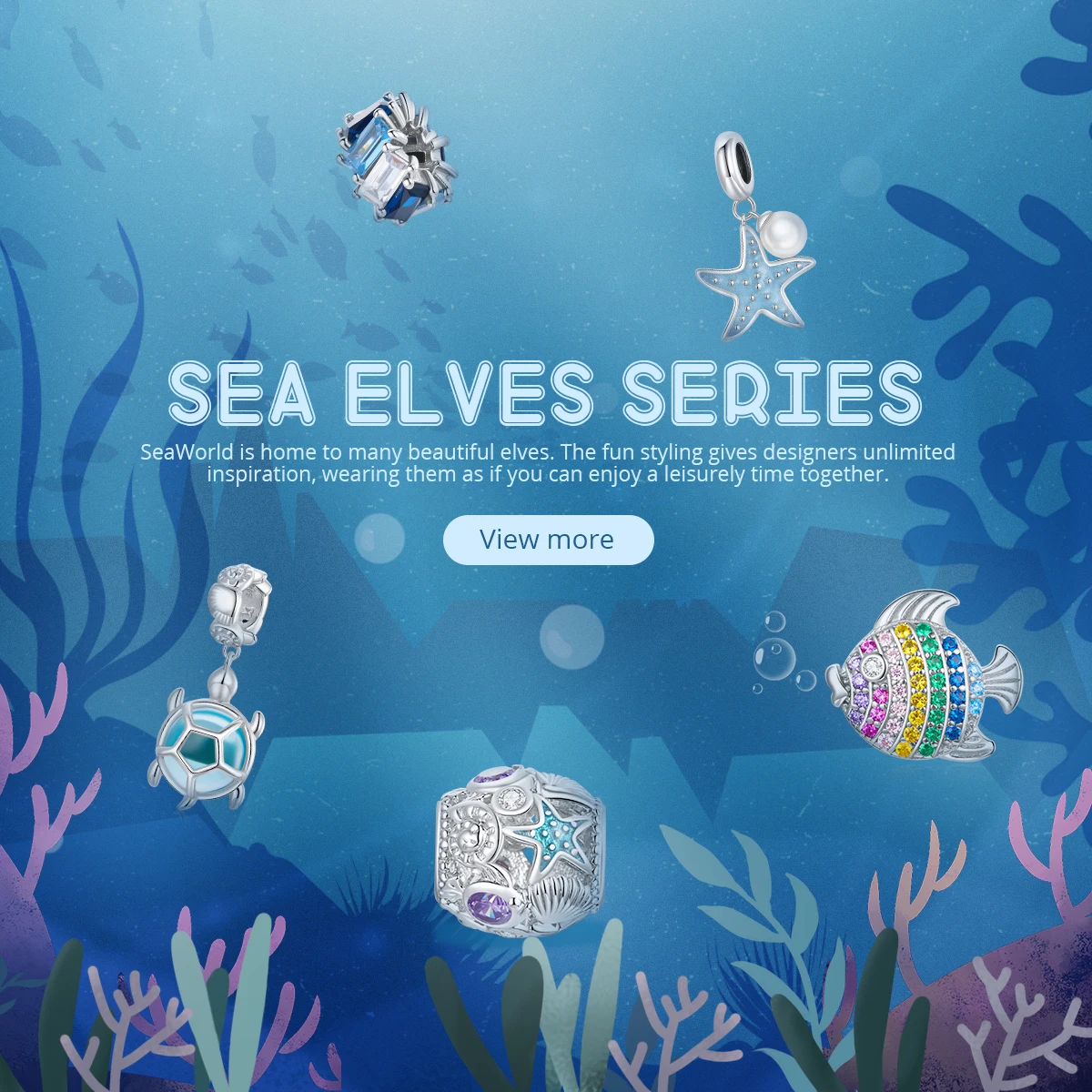 Подвеска из серебра 925 пробы в виде морских эльфов | Украшения и аксессуары