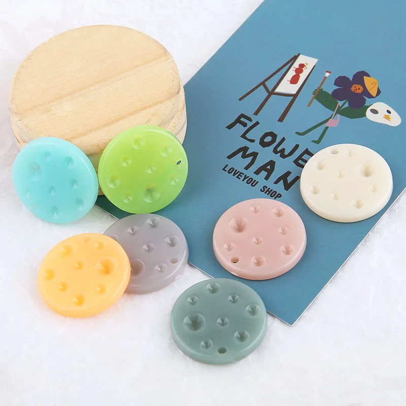 

Wholesale DIY handmade jewelry accessories colorful resin wafer with drilled pendant earrings materials round charms 100pcs 27mm
