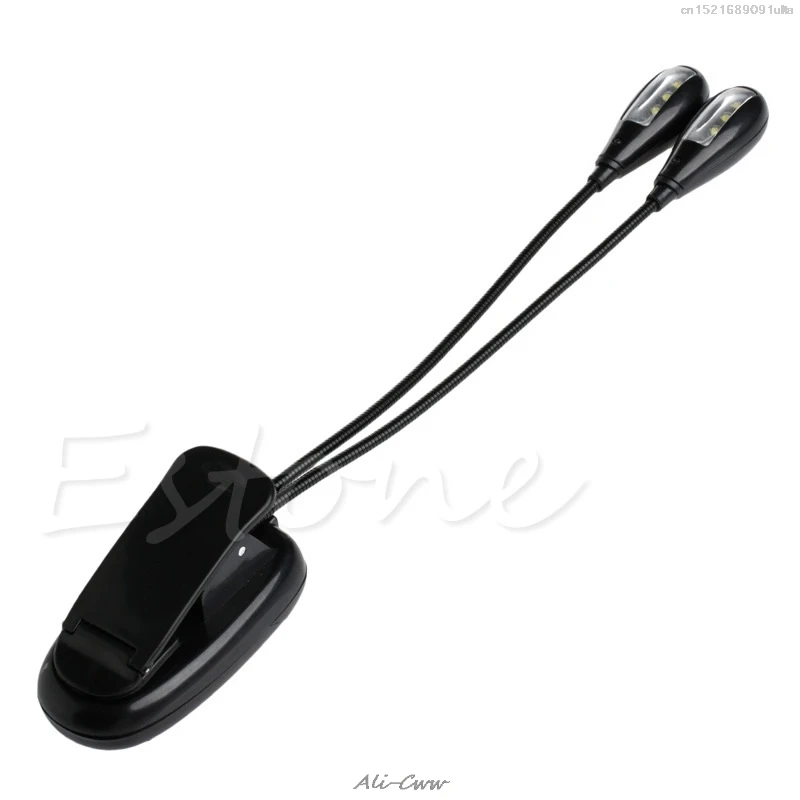 

2018 Bright 2 Dual Arm Flexible 8 LED Table Lamp Clip-on Bed Reading Study Desk Light