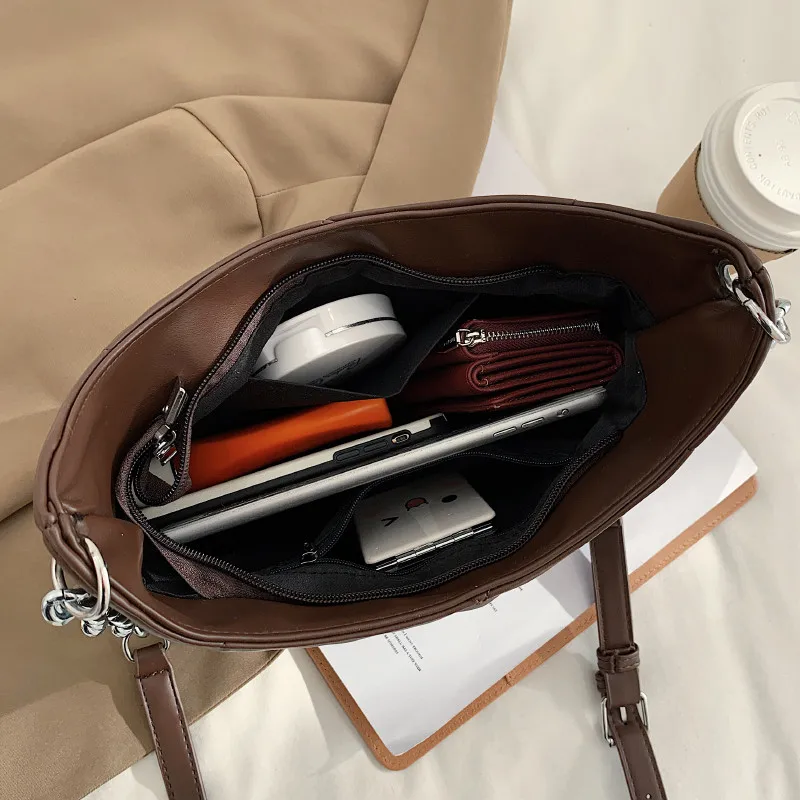 

Vintage Chain Quilted Shoulder Bags for Women High Quality Soft Leather Handbags Female Diamond Lattice Crossbody Messenger Bag